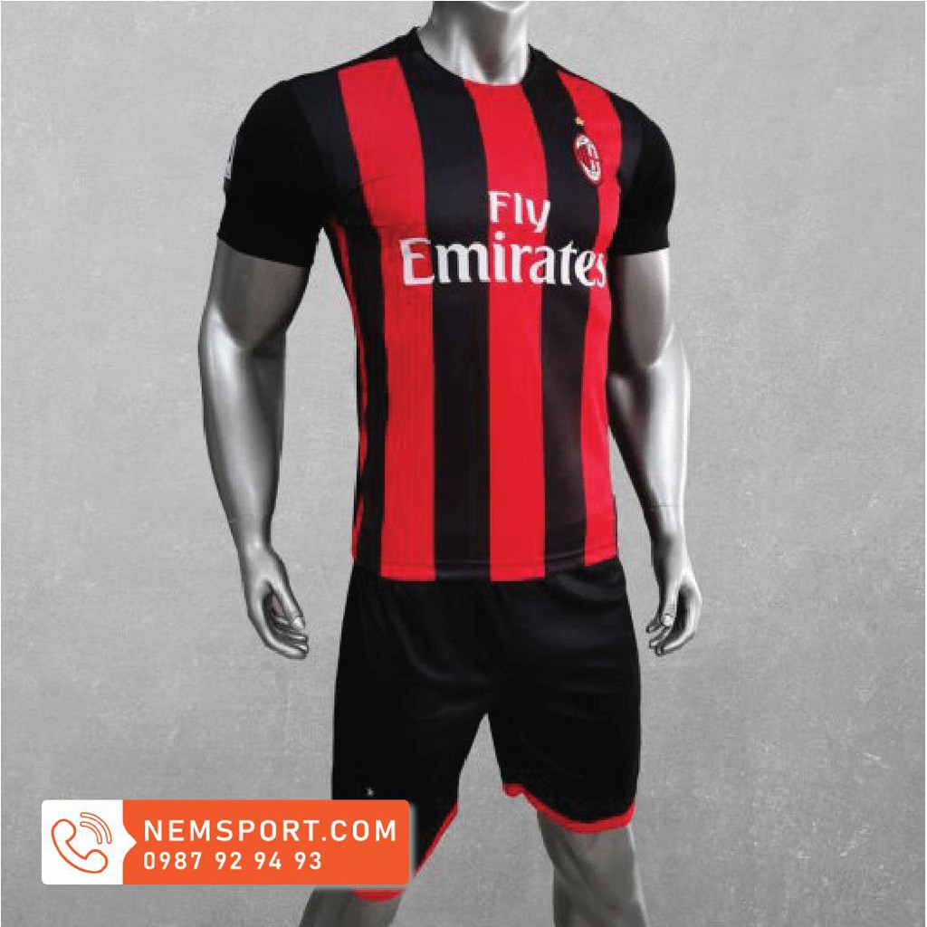 Áo Đá Bóng Nam CLB Ac milan mẫu Mới 2020-2021