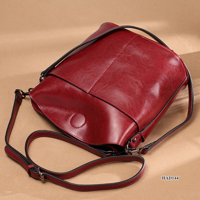 Samdo: Túi da thật cao cấp phong cách Hàn Quốc -  Chính hãng Huada - da trơn trẻ trung công sở đi làm, đi chơi HAD144