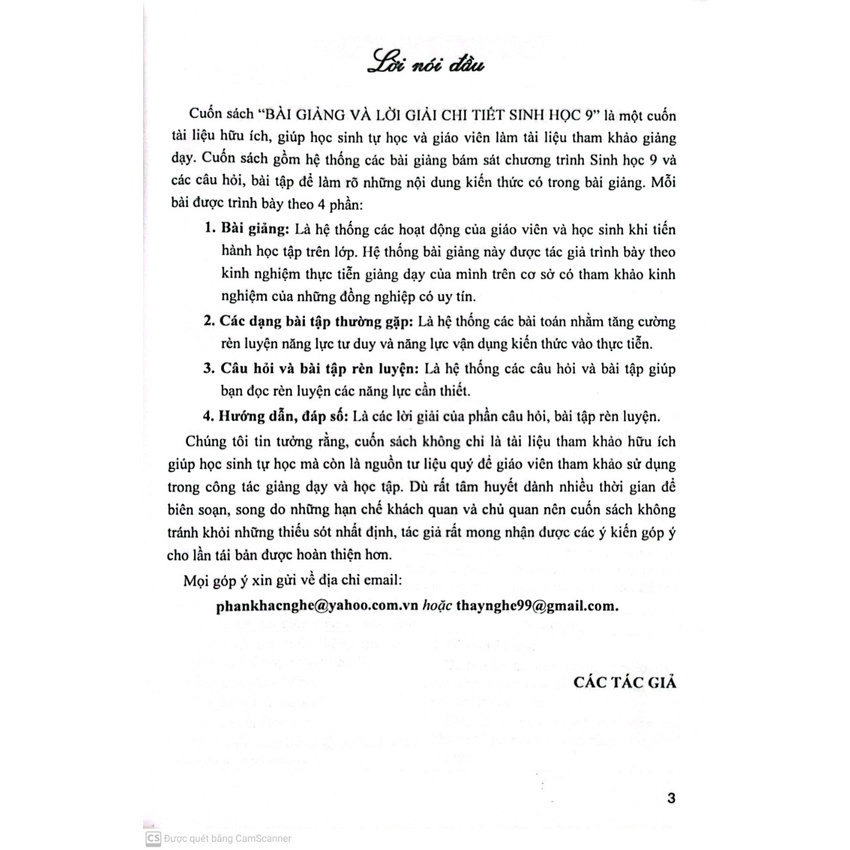 Sách - Bài Giảng & Lời Giải Chi Tiết Sinh Học 9