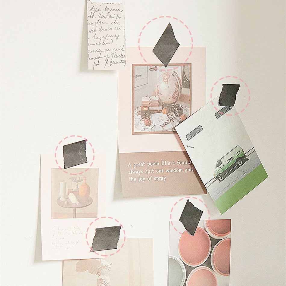 1/2 cuộn băng keo khung trắng đen đơn giản