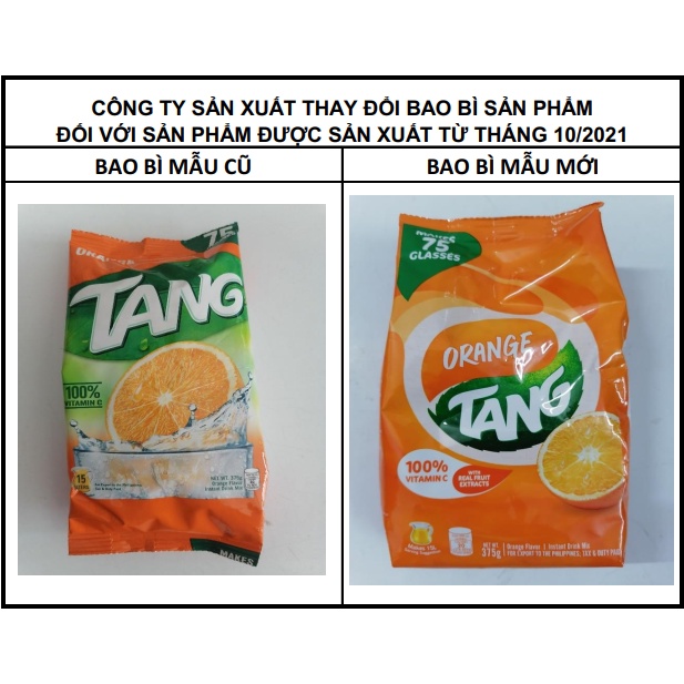 [Gói 375g] BỘT CAM (PHA THỨC UỐNG) [Thailand] TANG Mondelez Orange Powder (halal) (bph-hk)