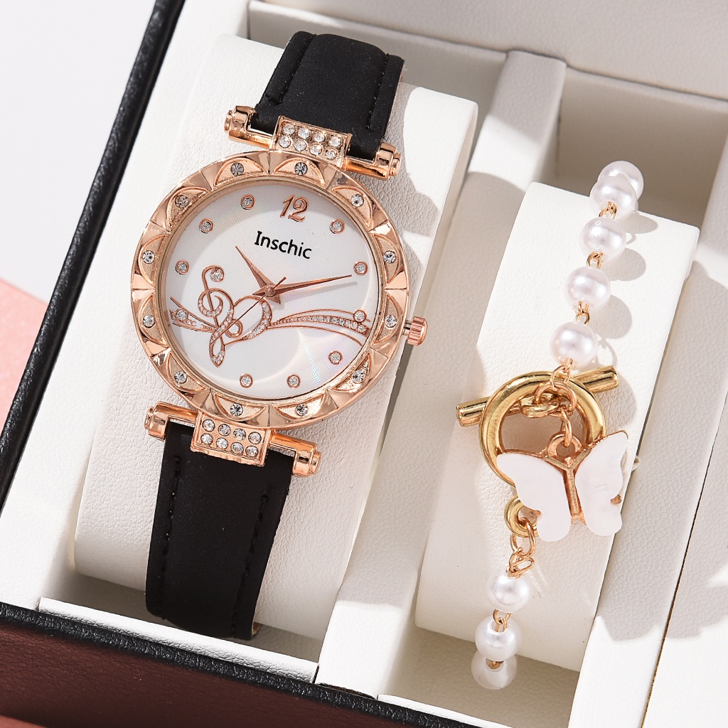 Đồng Hồ Quartz Nữ Mặt Tròn Đính Hột Xoàn
