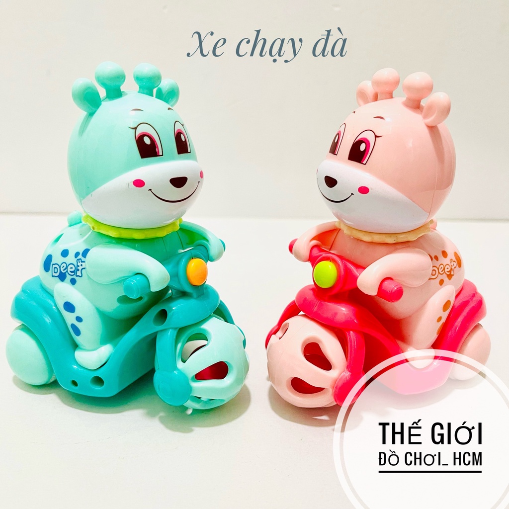 [ĐẸP - CLIP THẬT] Đồ chơi trẻ em mô hình GẤU chạy xe mô tô chạy đà mô phỏng các loại xe mô tô dễ thương