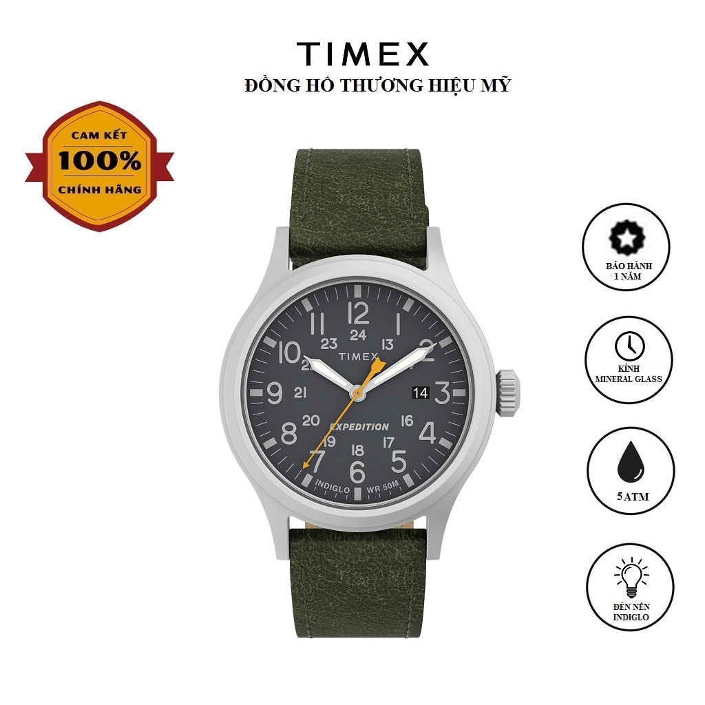 Đồng hồ Nam Timex Expedition Scout 40mm TW4B22900 Dây Da - Chính Hãng