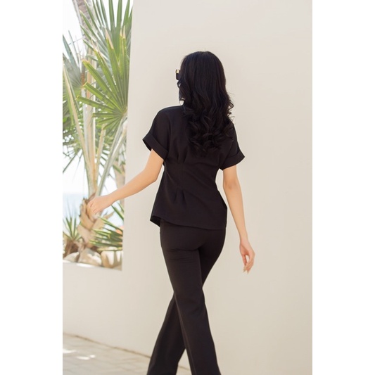 Áo clothesrack cổ vest tay chờm Olivia