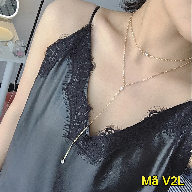 BST Vòng Cổ Chocker Layer Nhiều Lớp Nhiều Họa Tiết Vintage Cá Tính Cho Nữ ( dây chuyền đeo cổ )