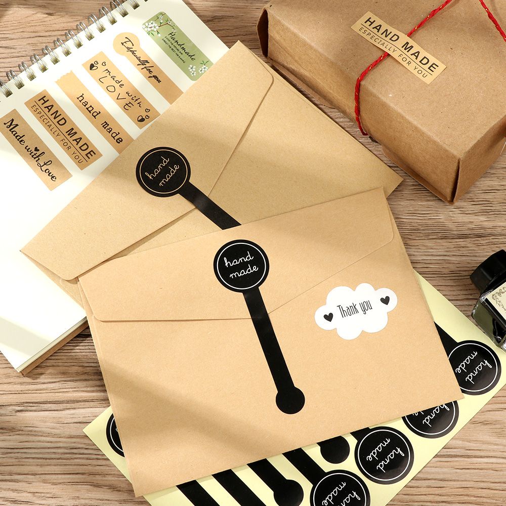 Set 10 tờ nhãn dán hộp quà in chữ tùy chọn DIY