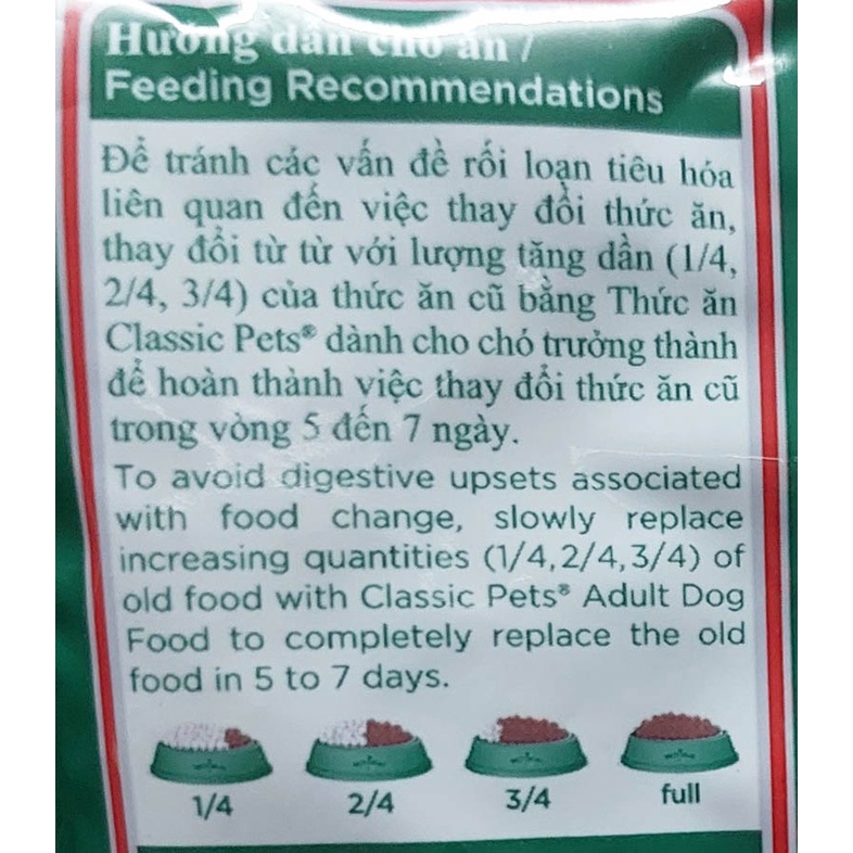 Thức Ăn Hạt Dành Cho Chó Lớn, Chó Trưởng Thành Trên 12 Tháng Tuổi Classic Pets 400g Vị Thịt Bò – VAHAVA
