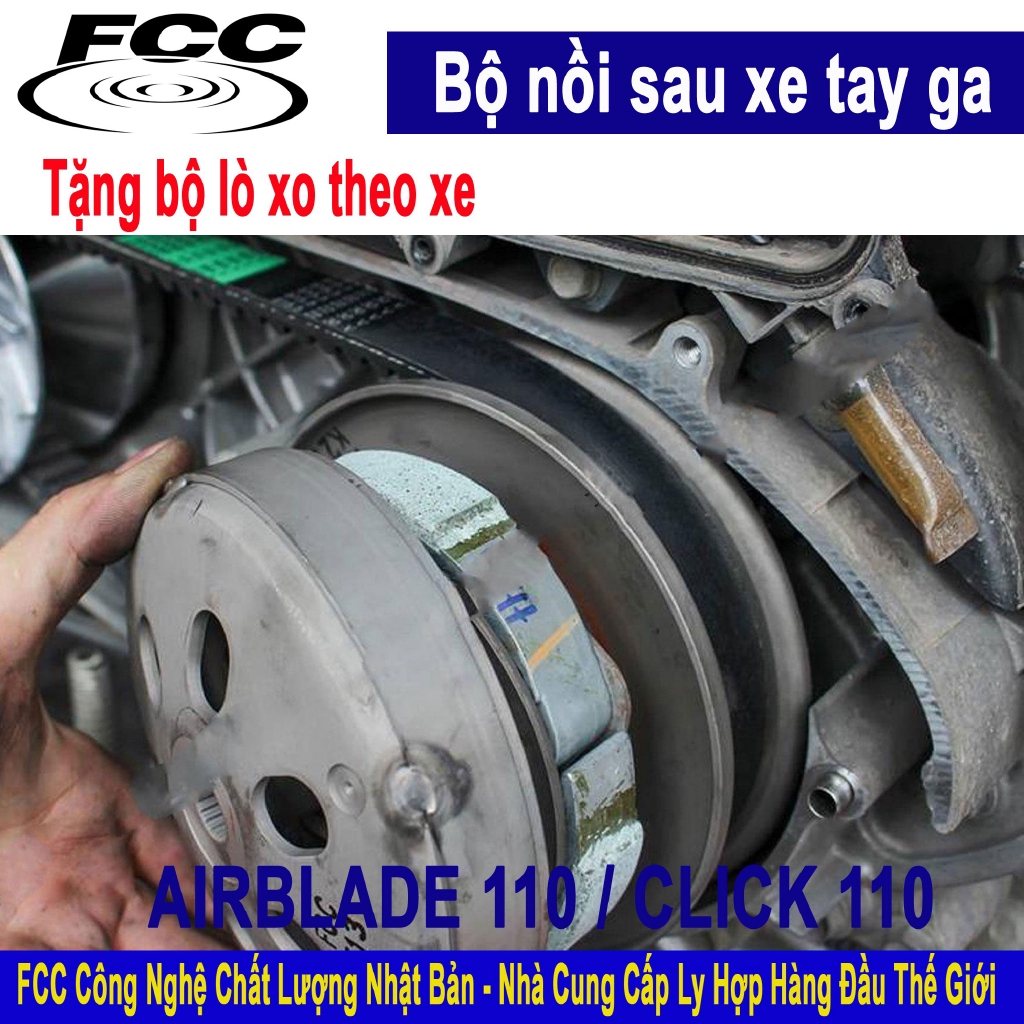 Bộ nồi sau AirbladeE 110 Click 110 -Tặng bộ lò xo chống rung đầu xe