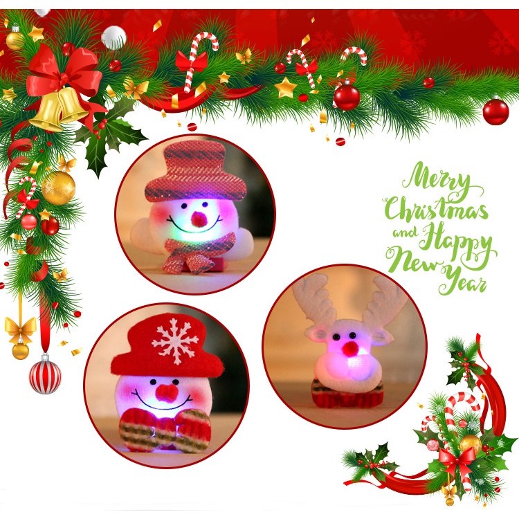 Ghim Cài Áo Hình Ông Già Noel / Người Tuyết Phát Sáng Trong Đêm Giáng Sinh