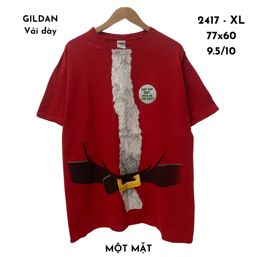Áo Thun 2Hand Gildan Cosplay Ông Già Noel - Hàng Có Sẵn