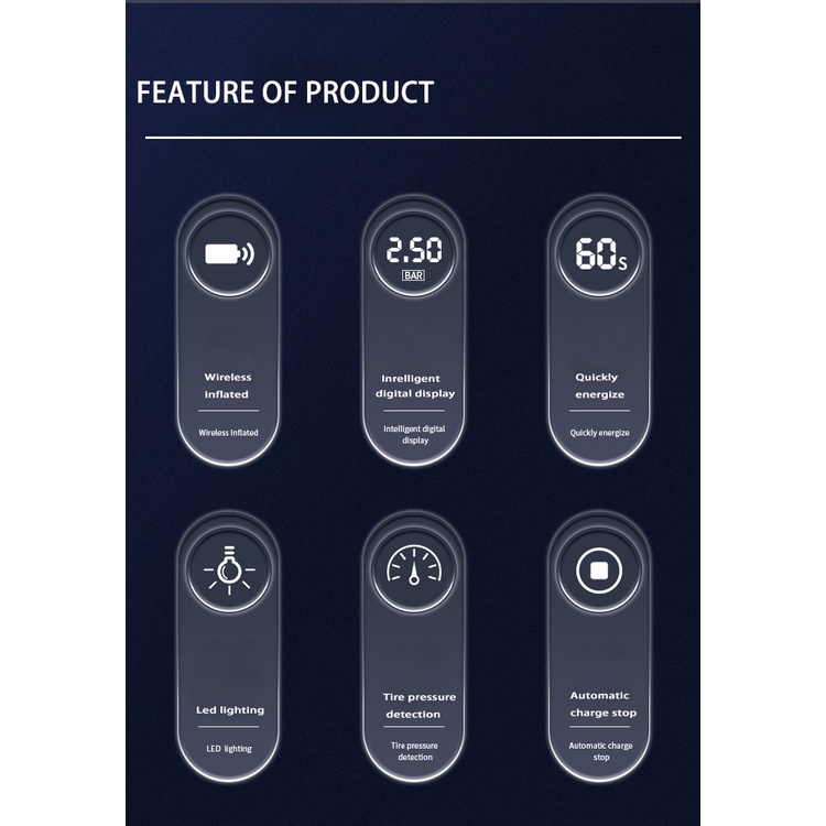 Máy Bơm Hơi Kỹ Thuật Số 120W Không Dây Cho Lốp Xe Hơi Xe Máy