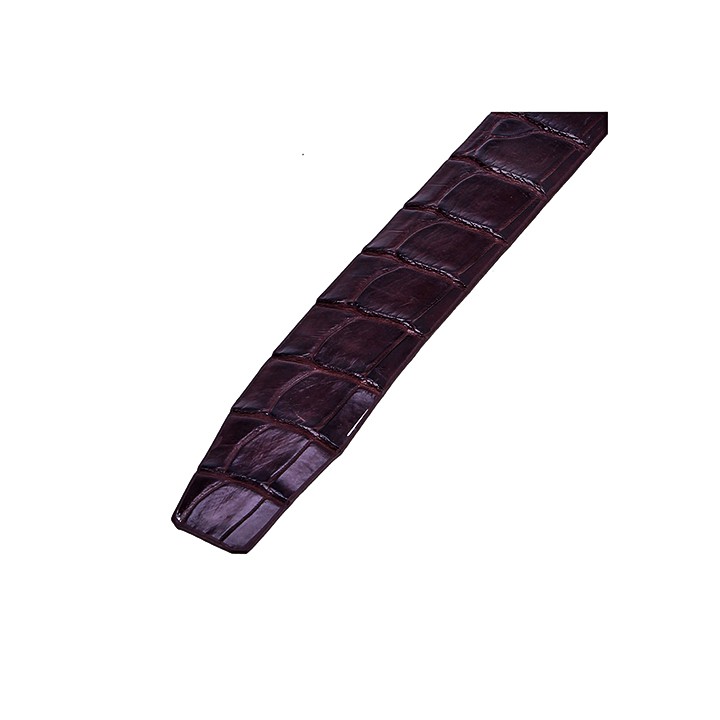 Dây nịt nam da cá sấu Huy Hoàng gai lưng đầu kim 4P màu nâu đất HP4710