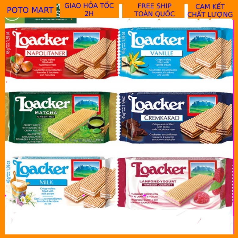 Bánh xốp nhân kem Loacker Classic gói 45g