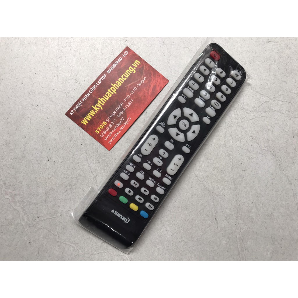 Asanzo Nút Trắng - Remote điều khiển Tivi Asanzo VTB Belco thường không mạng