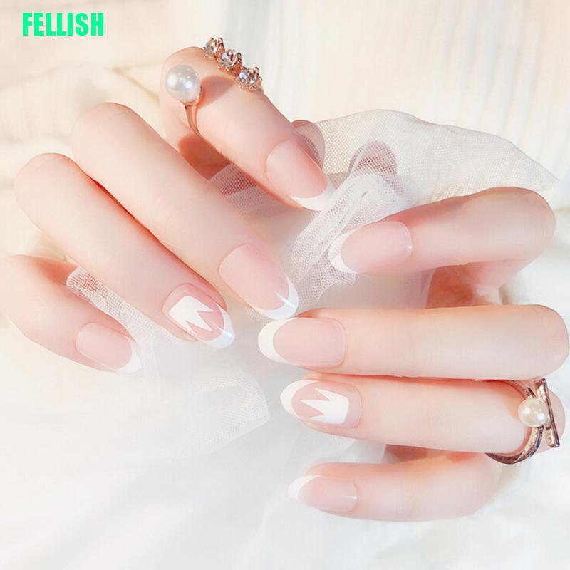 (Hàng Mới Về) Set 24 Móng Tay Giả 3d Trang Trí Cho Cô Dâu