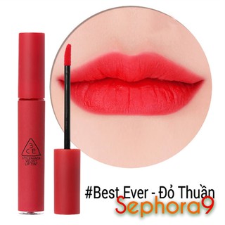Son kem 3CE Velvet Lip Tint Best Ever màu Đỏ thuần rạng rỡ