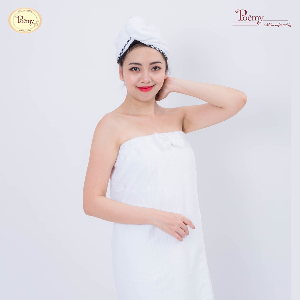 Váy quây spa, phòng tắm cao cấp Poêmy không túi sọc gân KT(70x120)