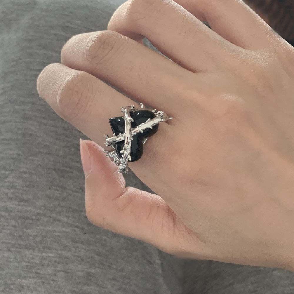 Nhẫn Hình Trái Tim Phong Cách Vintage Thời Trang Dành Cho Nữ|Nhẫn Khớp Ngón Tay Nhiều Màu Sắc Thời Trang