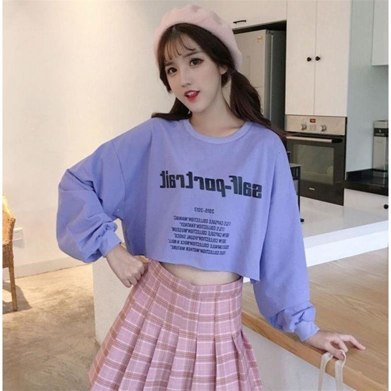 [Mã FAMAYWA giảm 10K đơn 50K] Áo croptop tay dài - Fom rộng,cổ tay rúm | BigBuy360 - bigbuy360.vn