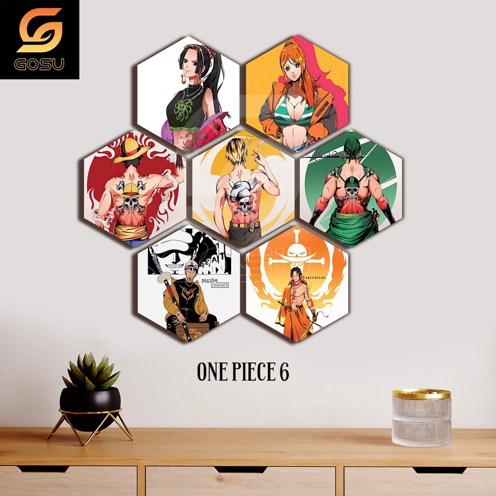 Set 7 Tranh anime dán tường chất liệu Fomex Phủ Tráng Gương dày 5mm, Chủ đề One Piece, Naruto, Marvel...Tranh decor