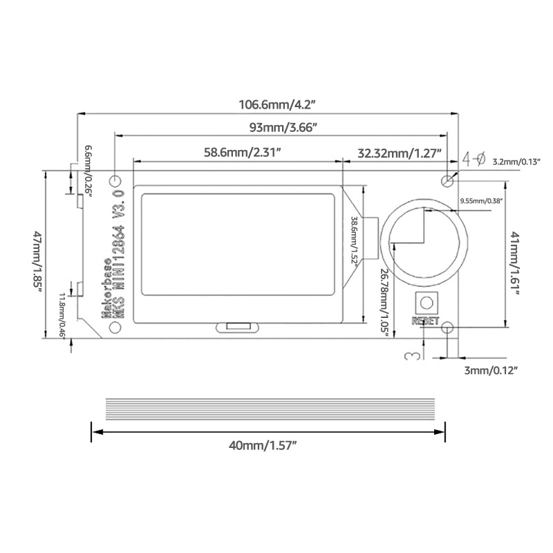 Màn Hình Hiển Thị 12864 V3.0 RGB Cho Máy In 3D