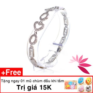 Lắc tay mạ bạc gắn charm đá cao cấp tặng 1 mũ - MK321