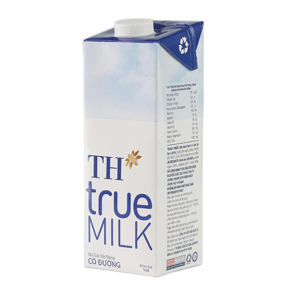 Hộp sữa tươi tiệt trùng Có Đường TH True Milk 1L [up]