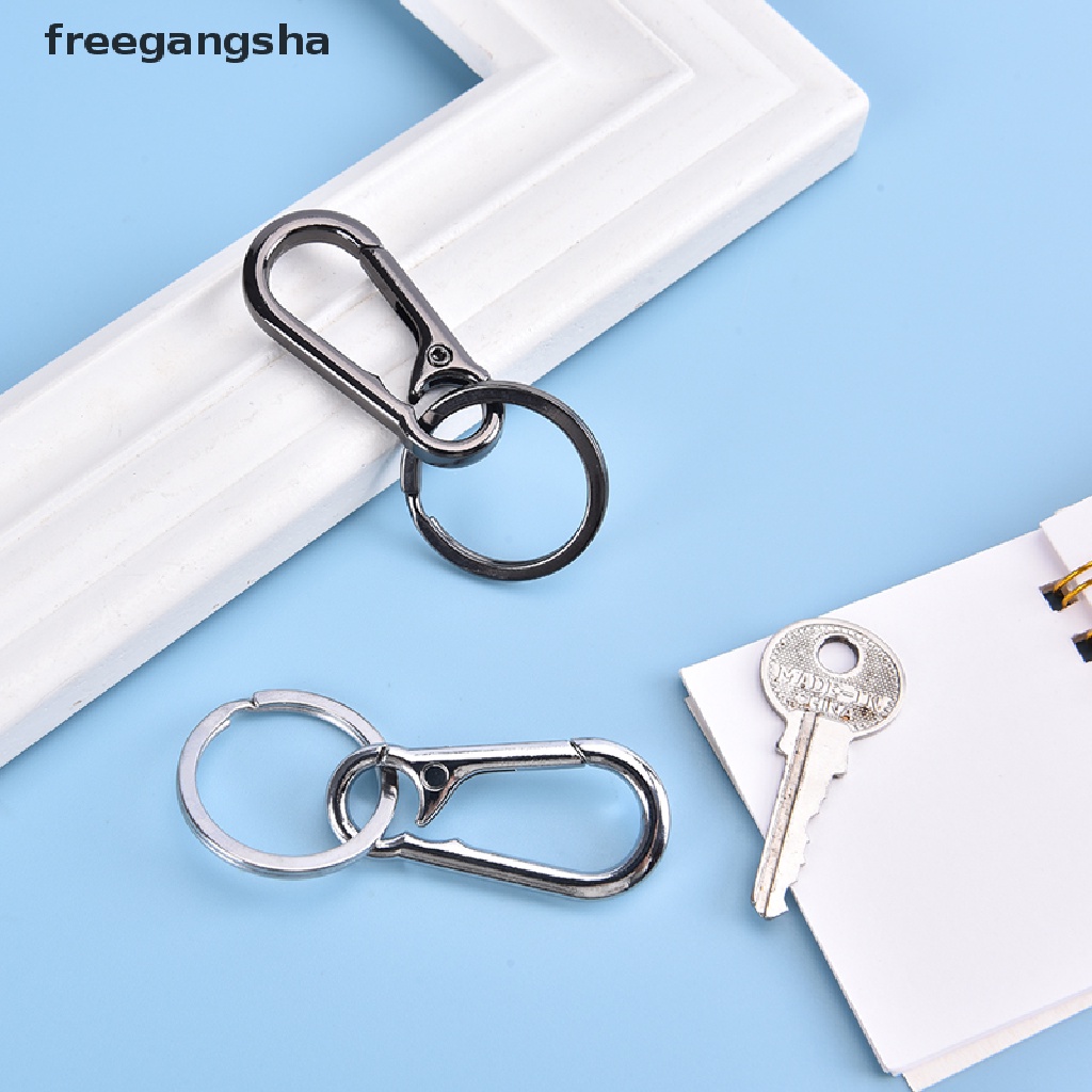 [FREG] 2pcs Stainless Steel Keychain Buckle Anti-lost Waist Belt Clip Keyring Buckles FDH