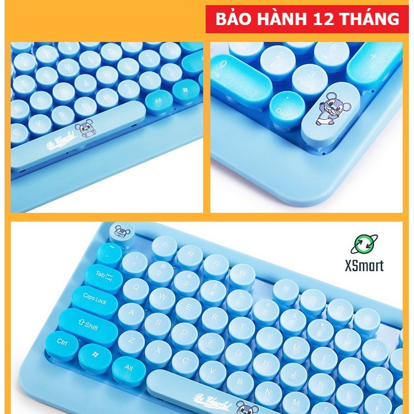 Bộ bàn phím và chuột không dây Siêu Xinh thời trang K68 màu vàng xanh sặc sỡ tương thích máy tính, laptop, pc | WebRaoVat - webraovat.net.vn