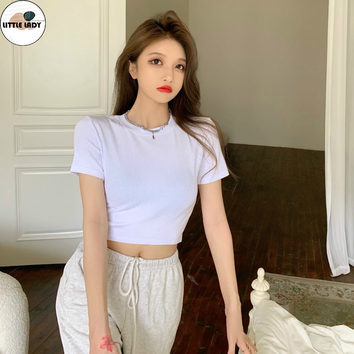 Áo Croptop Nữ Tay Ngắn Dáng Ôm Body Bigsize Dưới 80Kg Chất Thun Cotton "TN"