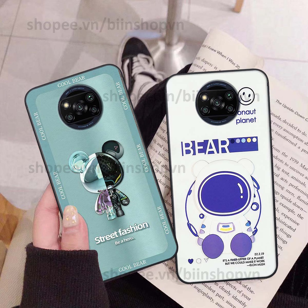 Ốp Xiaomi Poco X3 / Poco X3 Pro hình gấu bear brick đẹp độc lạ, thời trang, cá tính