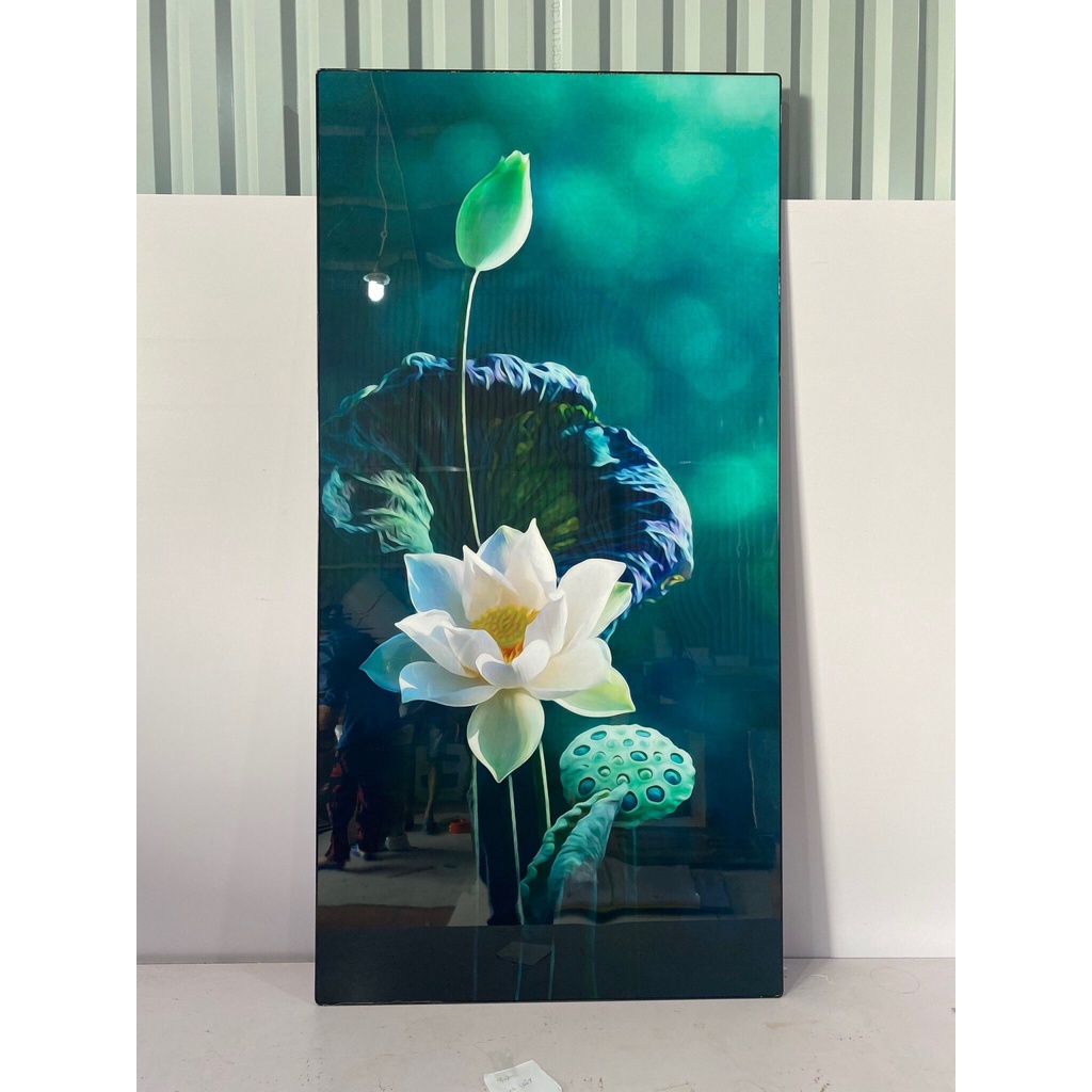 Tranh Tráng Gương Hoa Sen Đứng, Tranh Treo Cầu Thang Lối Vào Chiêu Nghỉ