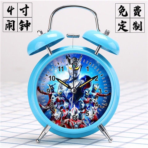 Đồng Hồ Báo Thức 4 inch c4-inch Hình Siêu Nhân Ultraman Chống Ồn Vui Nhộn Cho Bé 3.24 inch