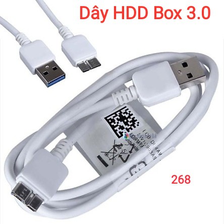 Dây ổ cứng di động Hdd box Usb 3.0 to Micro B chân dẹt đực