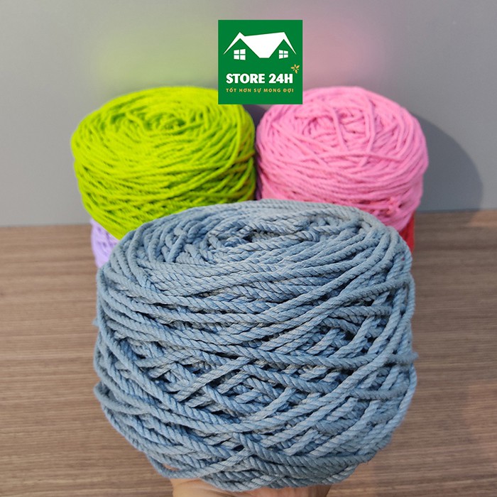 Mành treo tường macrame nghê thuật chất liệu sợi cotton xoắn, trang trí phòng ngủ, phòng khách, quán cafe I Store 24h