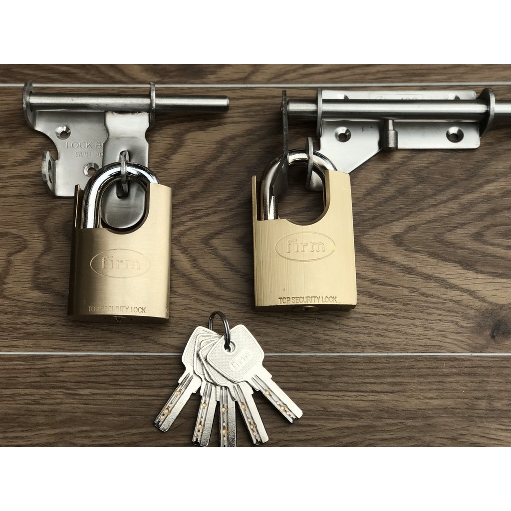 Bộ 2 ổ khóa mở chung 1 chìa FIRM, Khóa bấm chống cắt chìa vi tính