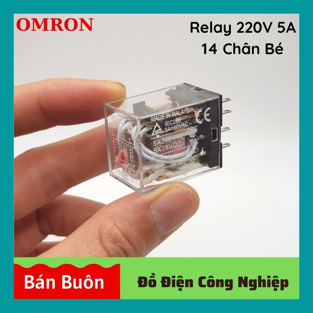 Relay omron 220v 14 chân, rơ le trung gian 220v