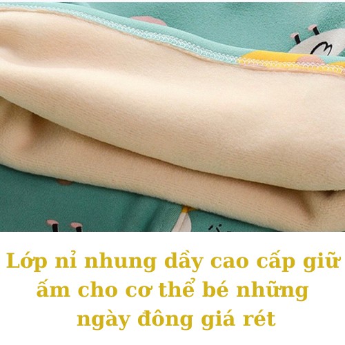 Bộ nỉ bông cho bé trai, bé gái, bộ nỉ lót lông Quảng Châu cao cấp mềm mịn size từ 1 đến 5 tuổi Xu Xu Kids