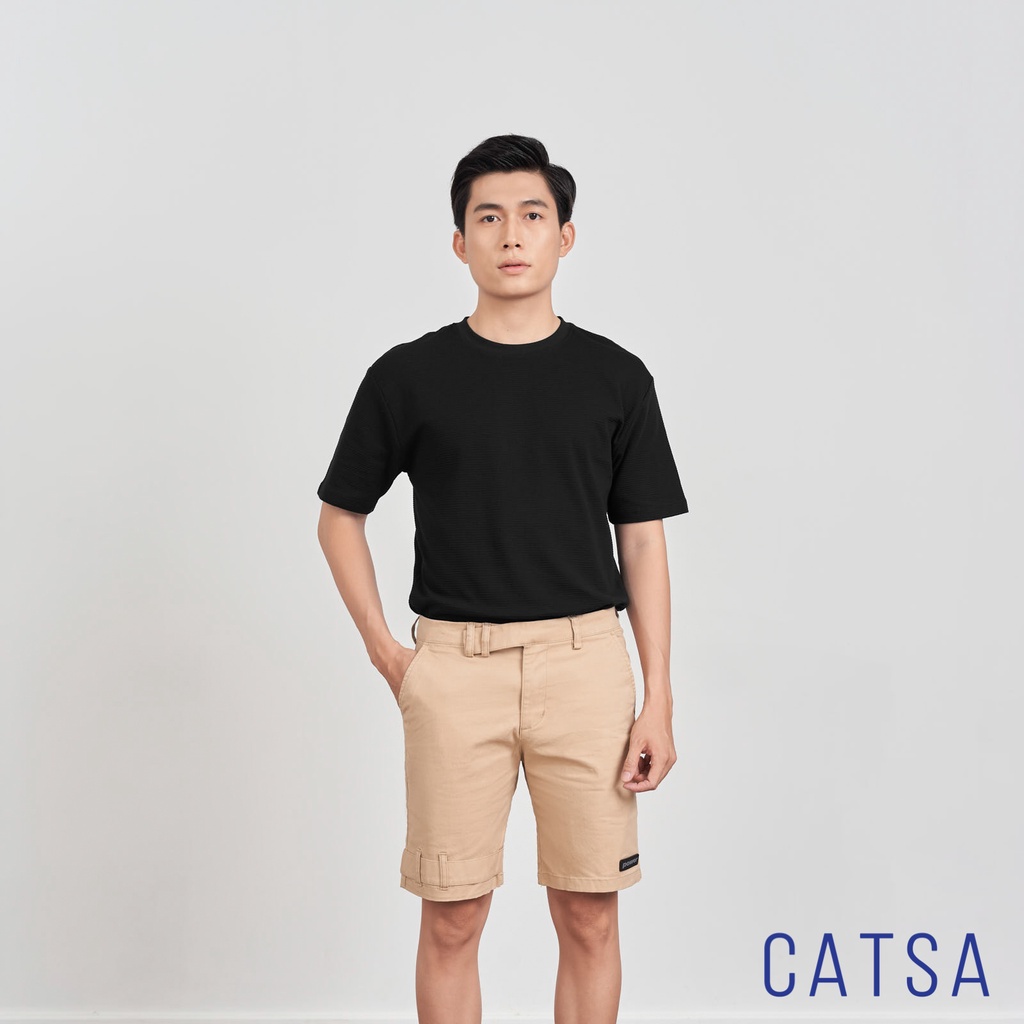 Quần short kaki kem nam POWER phong cách Hàn Quốc, năng động thoải mái CATSA QSK095
