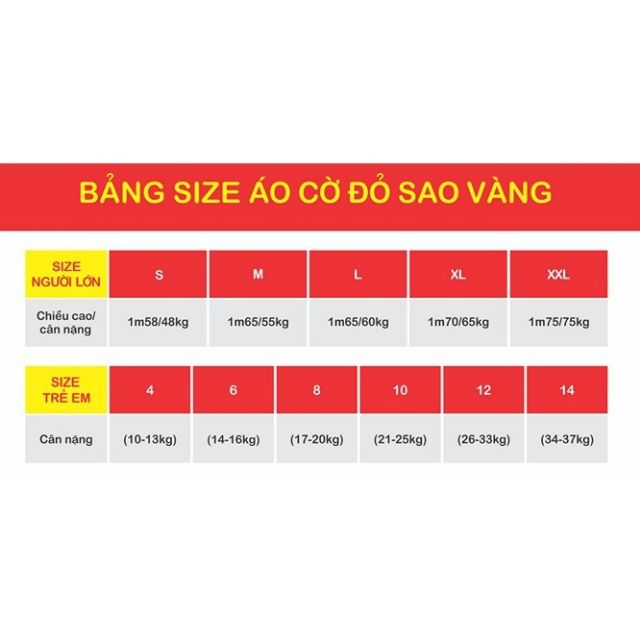 Áo cờ đỏ sao vàng trẻ em