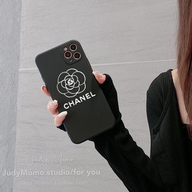 Ốp lưng iphone hình hoa cha.nell chống sốc cạnh vuông bảo vệ camera 7plus/8plus/x/xs/xsmax/11/12/13/pro/promax