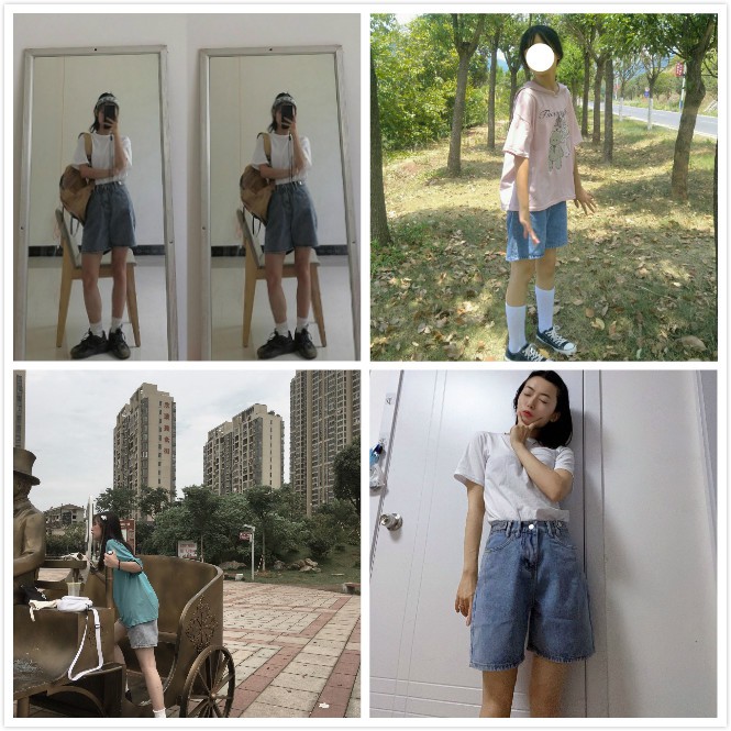 Quần đùi denim dáng rộng thời trang phong cách hàn quốc