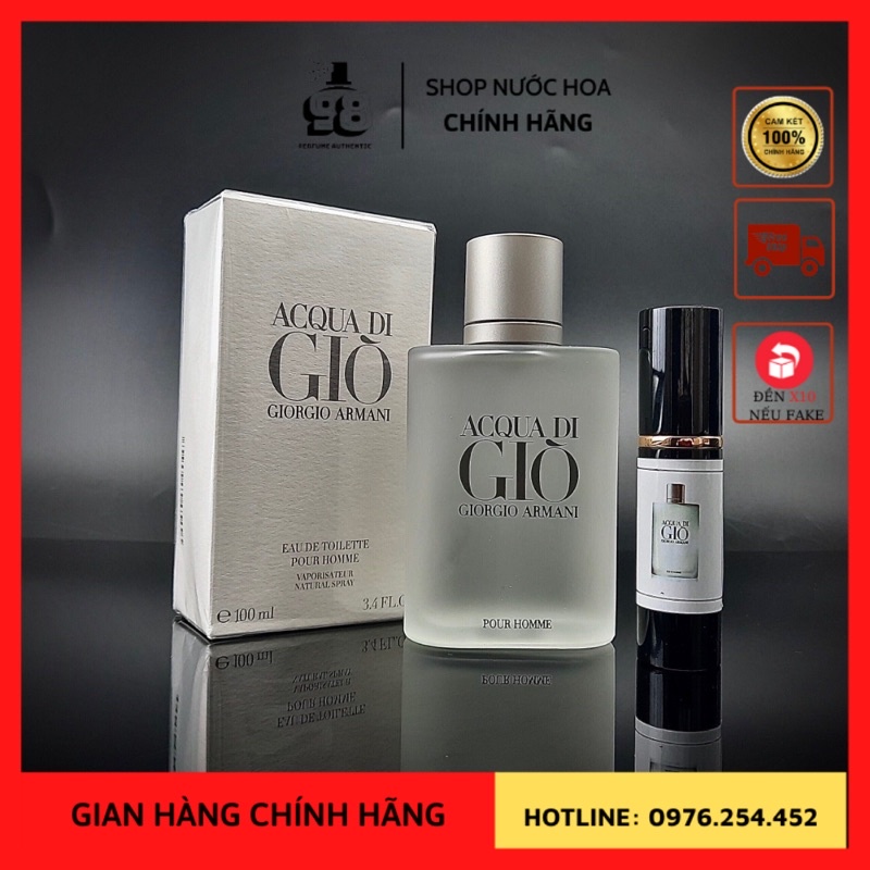 10ml Nước Hoa Nam Gio Trắng,Nam Tính- Mát Mẻ- Phóng Khoáng