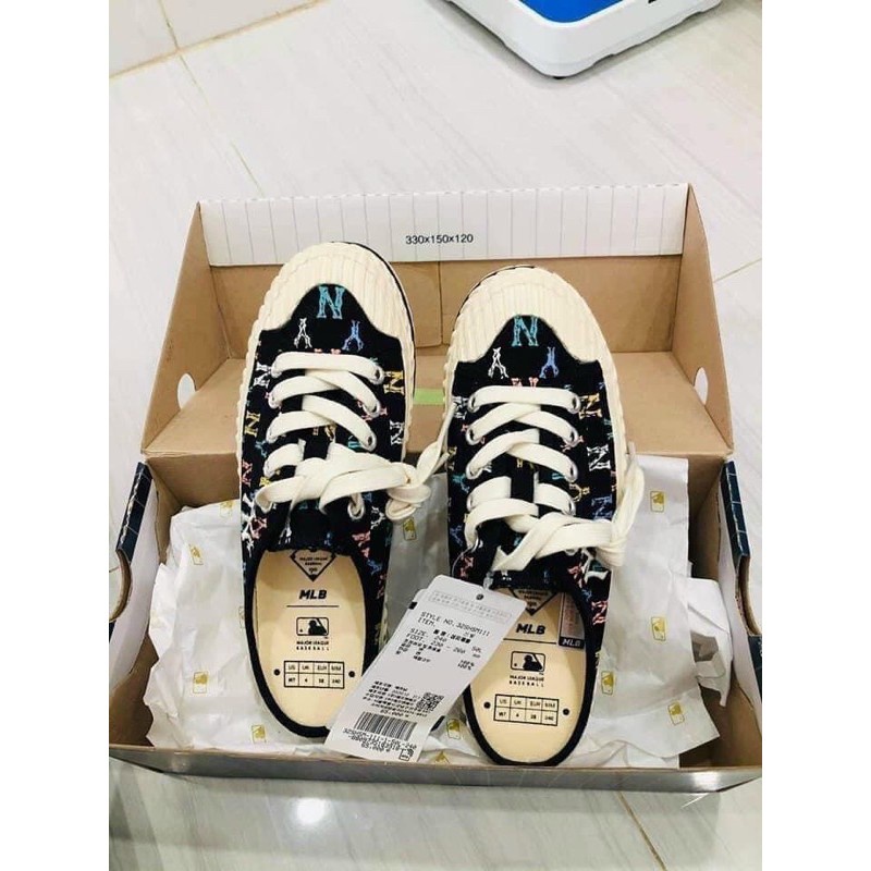 Giày sục NY đạp gót màu xanh dương họa tiết- Tổng kho giày phú thọ | BigBuy360 - bigbuy360.vn
