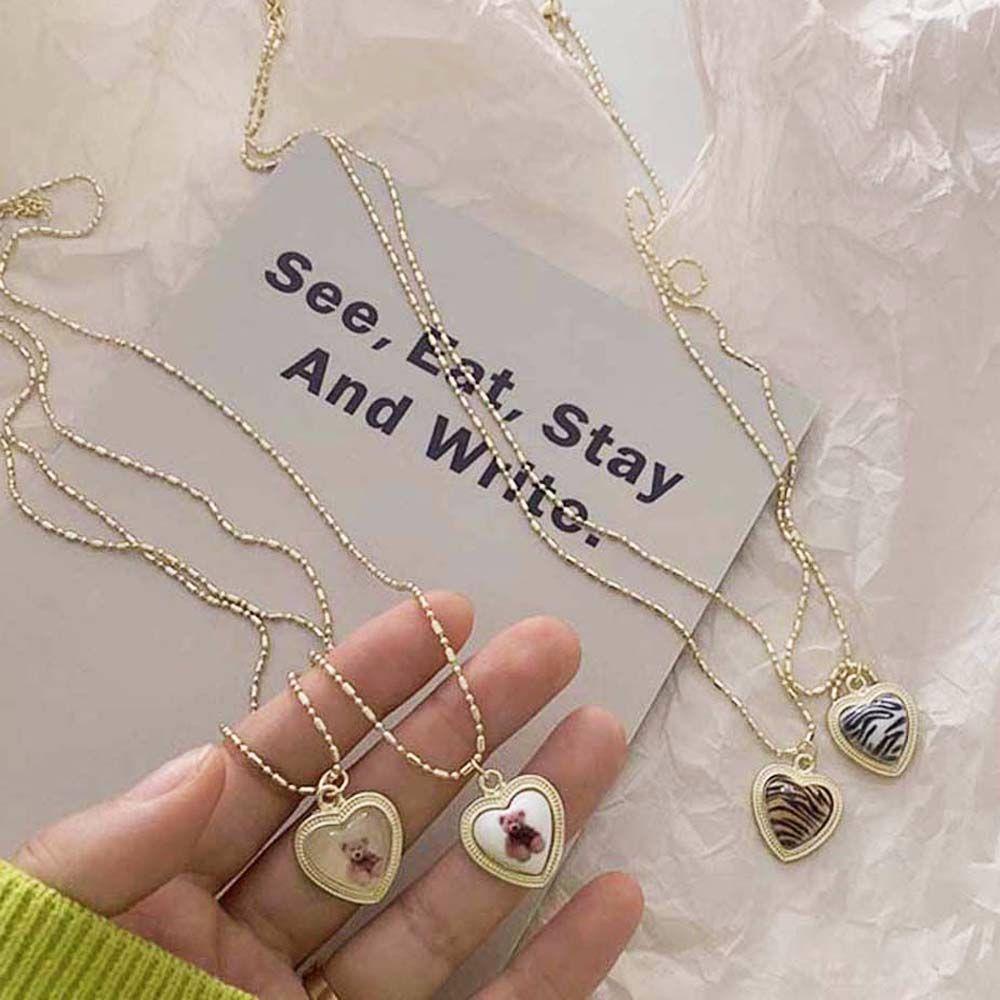 Dây Chuyền Phong Cách Hàn Quốc Cho Nữ|Vòng Cổ Choker Mặt Trái Tim Nhỏ Màu Sắc Cá Tính