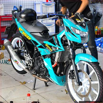 Decal Xe Máy - Tem Trùm Satria, Raider Xanh Ngọc Đẹp Nhất Soeei Đẹp