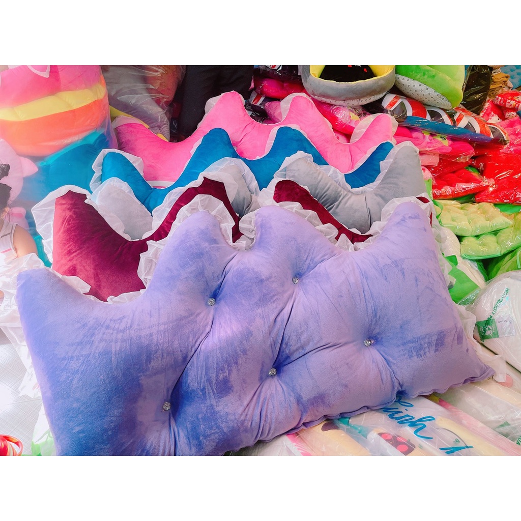 Gối Tựa Kê Đầu Giường Mẫu Hoàng Gia - Khuy Nút - Size 80x1m6 - Nhà Shy