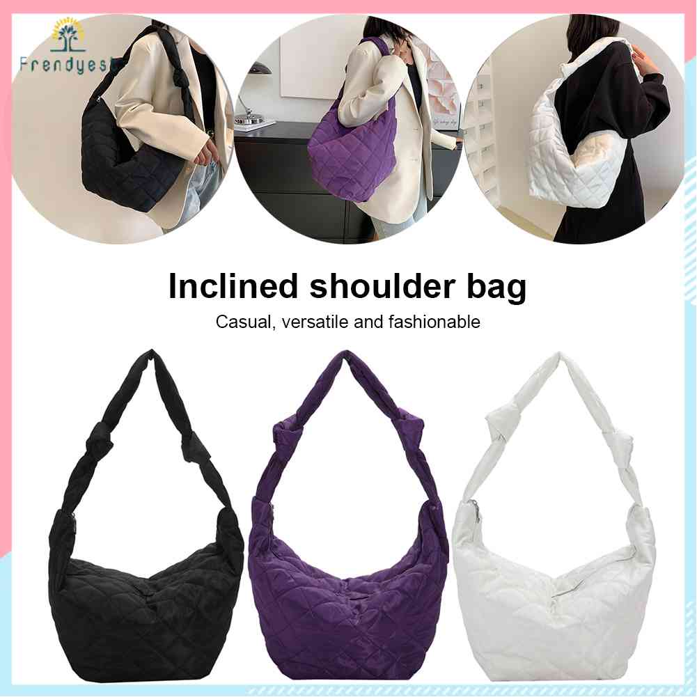 Túi Xách Đeo Vai Bằng Nylon Cotton Màu Trơn Thời Trang Cho Nữ