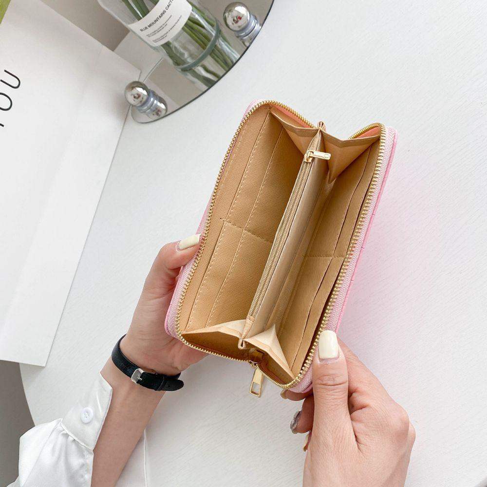 Ví Da PU Vân Da Cá Sấu Nhiều Ngăn Đa Năng Phong Cách Hàn Quốc Cho Nữ